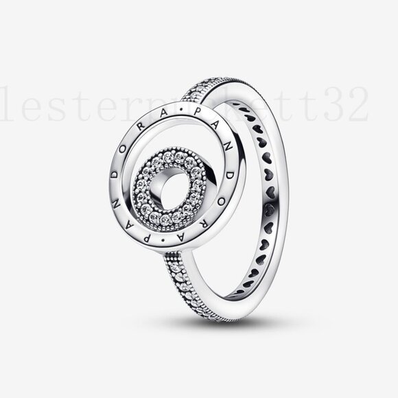 Pandora Signature Logo Circles Pavé Ring - Picture 1 of 6